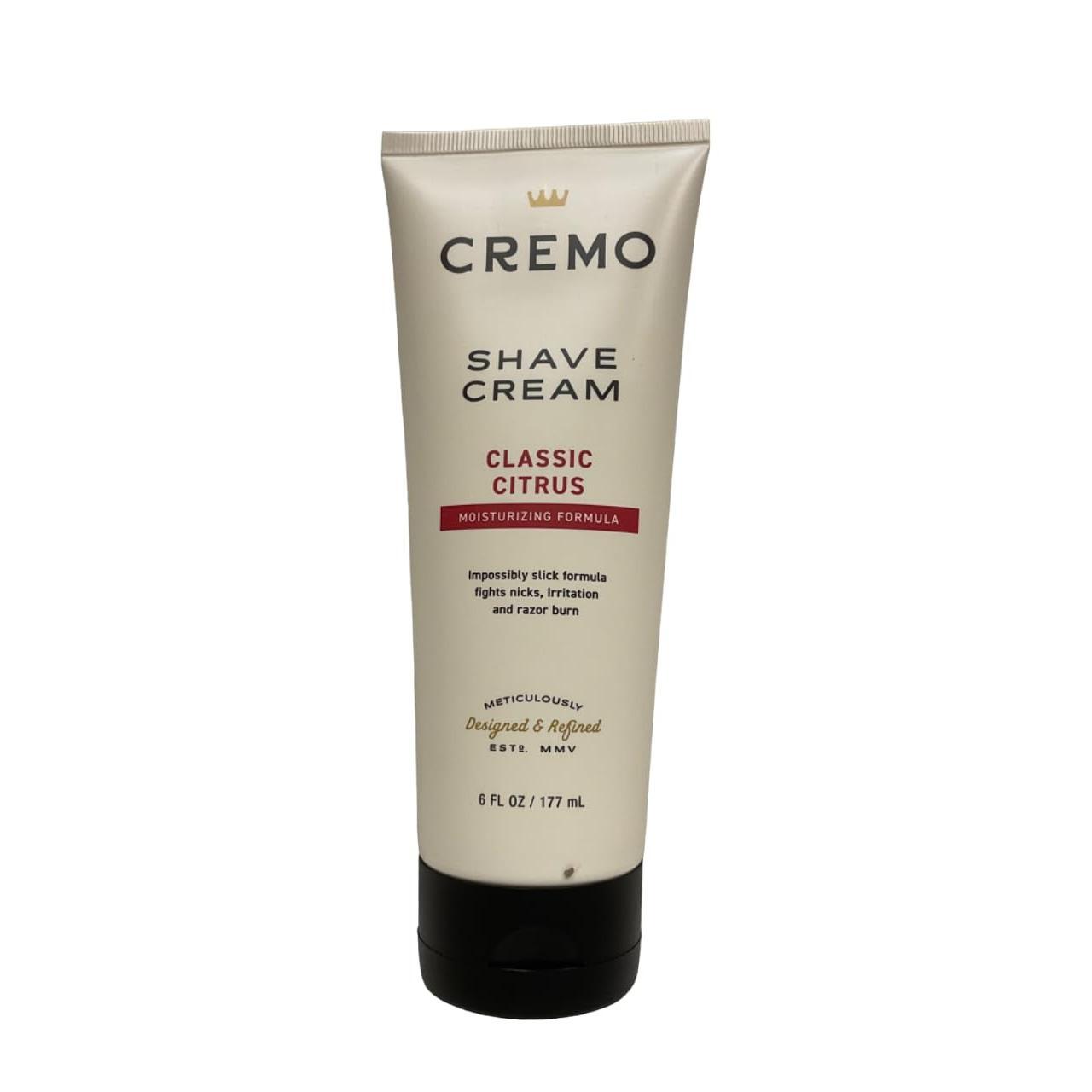 Cremo Classic Citrus Moisturizing Formula Shave Cream 6 Oz