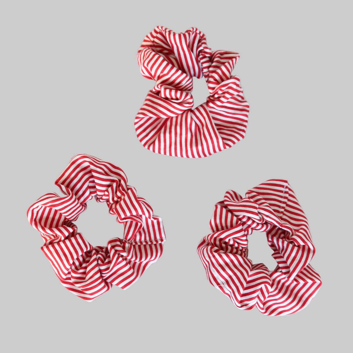 Red Pinstripe Scrunchie
