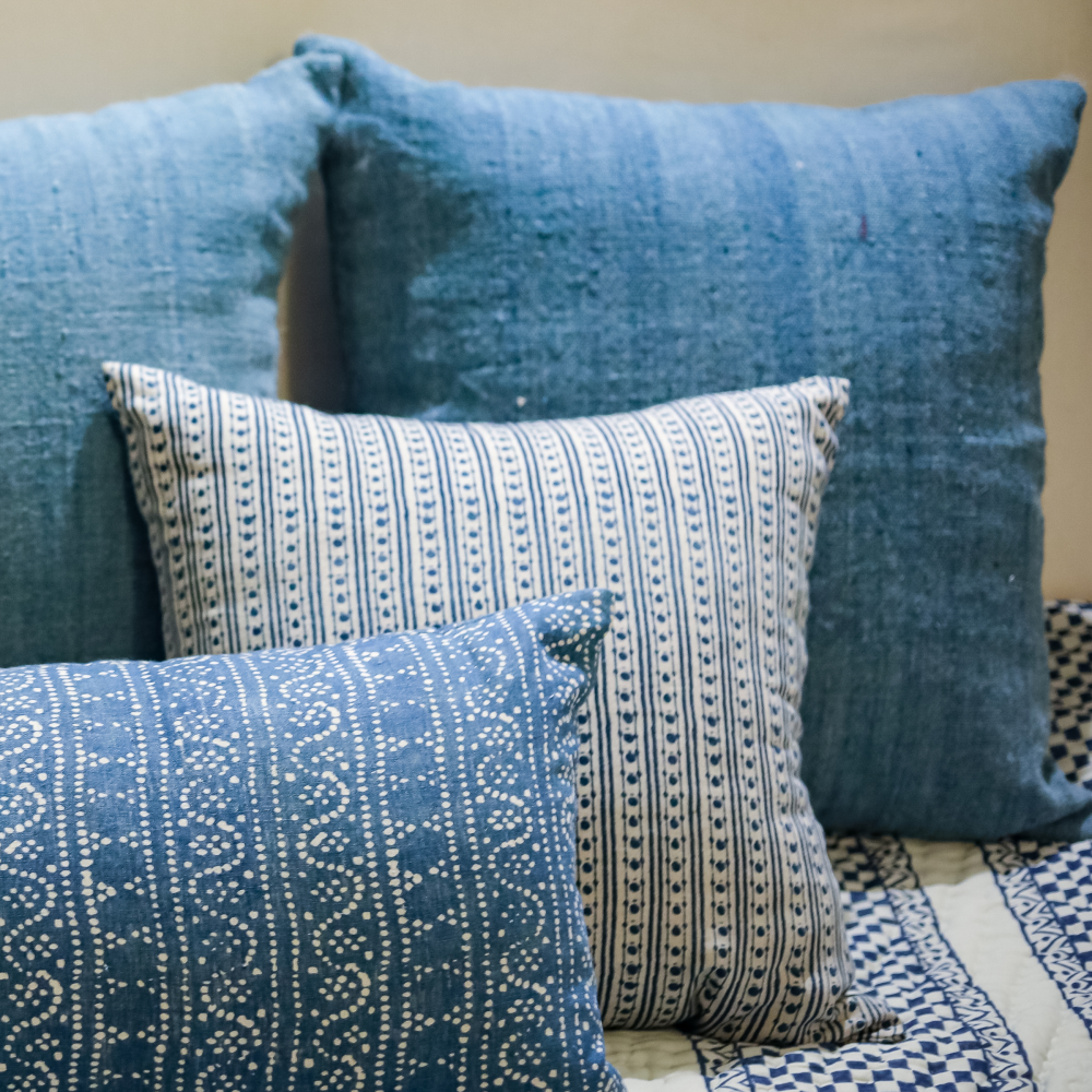 Dora Indigo Decorative Pillow Cover