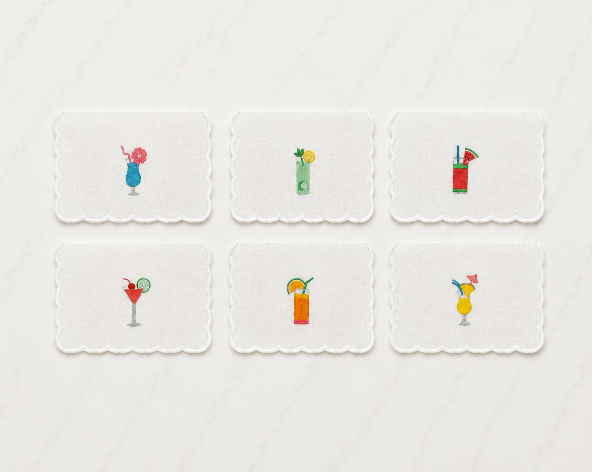 Happy Hour Cocktail Napkins (Set of 6) with Acrylic Gift Box