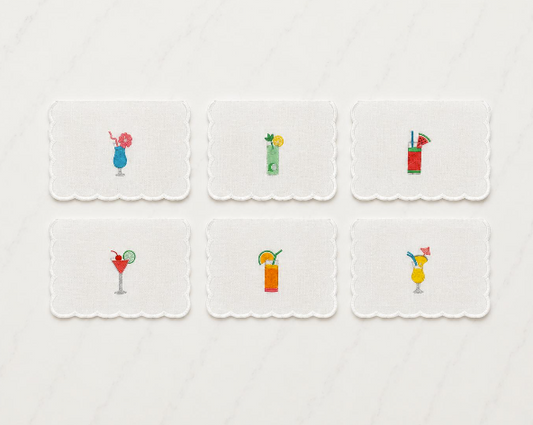Happy Hour Cocktail Napkins (Set of 6) with Acrylic Gift Box