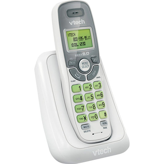 Vtech CS6114 DECT 6.0 Cordless Phone With Caller ID/Call Waiting, 1 Handset - White