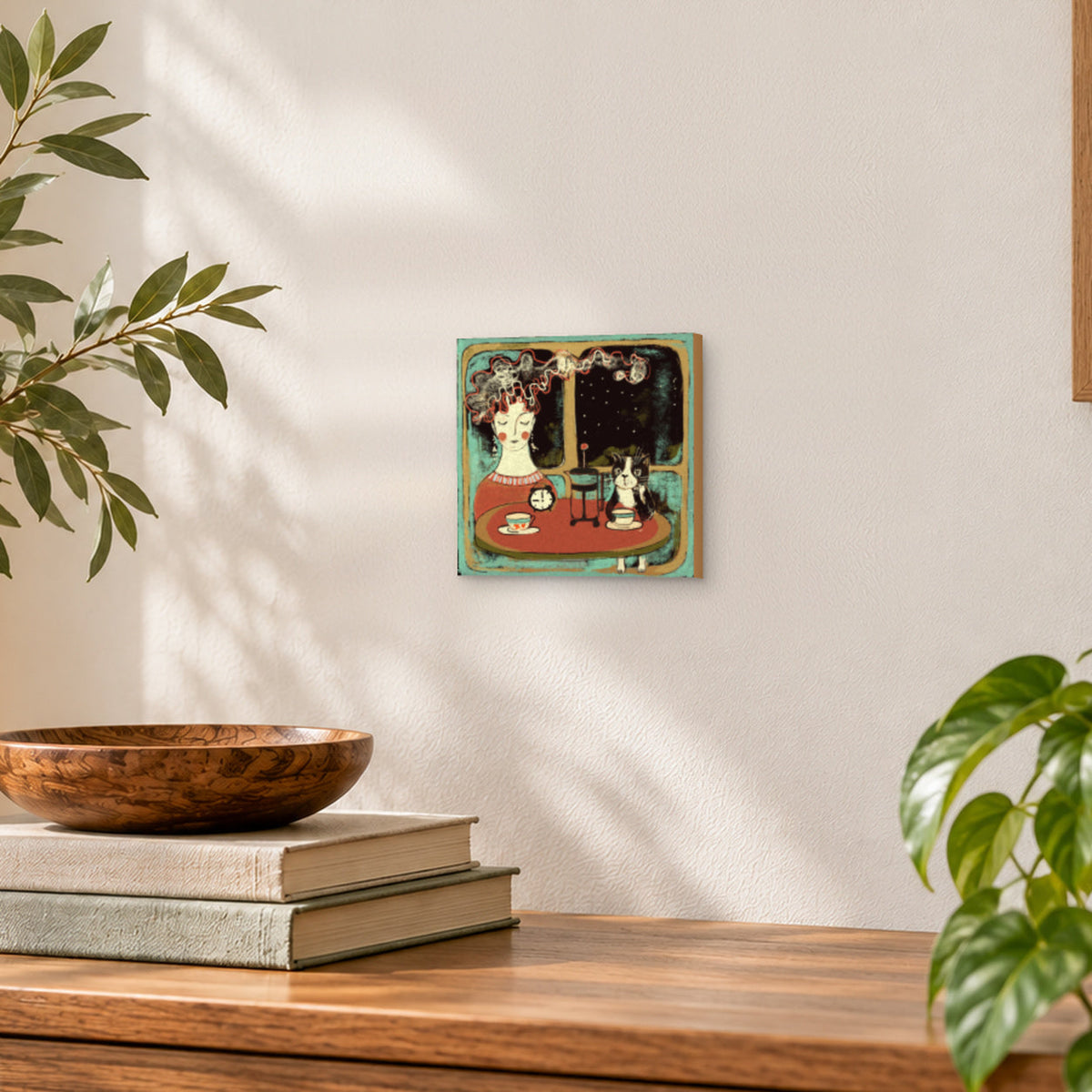 Coffee with Cat: Day Scene & Night Scene