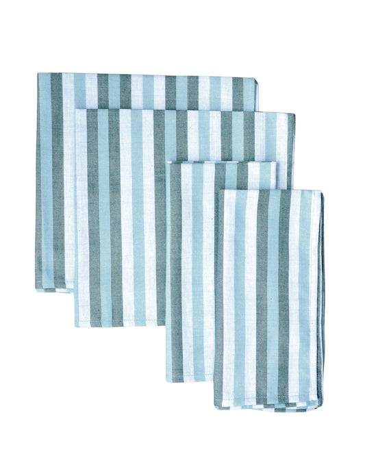 S/4 Cloth Napkins - Ocean Stripes