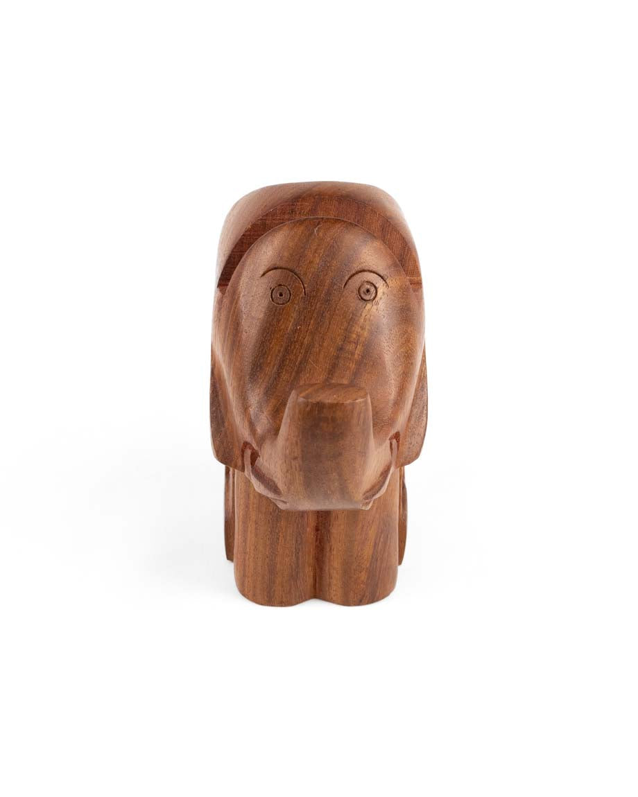 Elephant Eyeglass Holder Stand - Hand Carved Wood