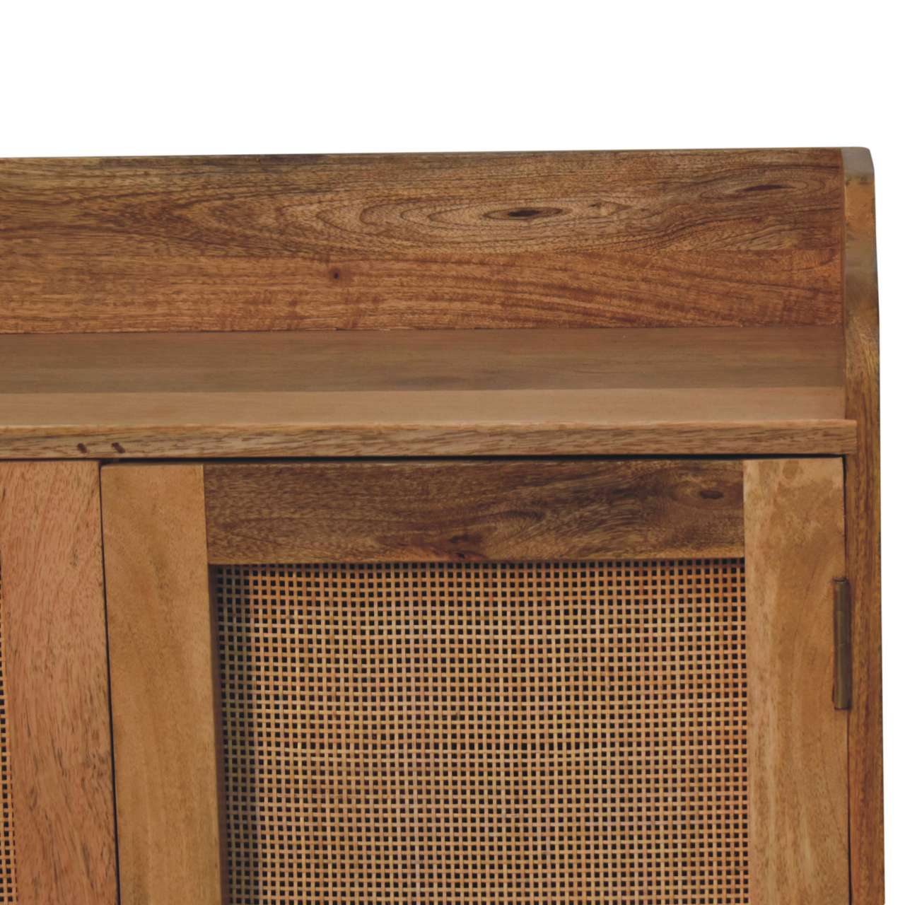 Solid Wood Larissa T-Bar Raised Cabinet, 2 Shelves, Light Brown