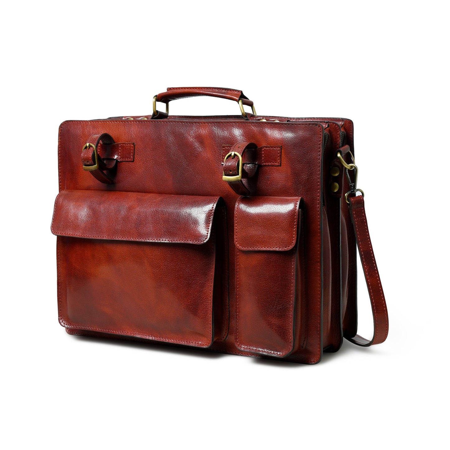 Tuscany Italian Leather Briefcase, Tan - Osadia Concept Store