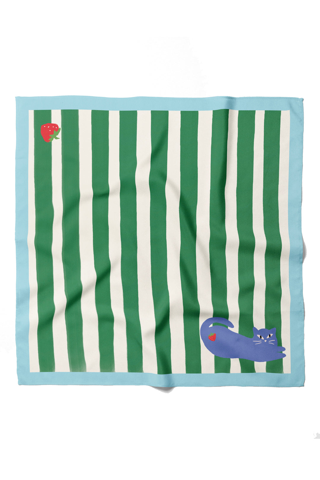Blue Cat Stripes Cotton Bandana