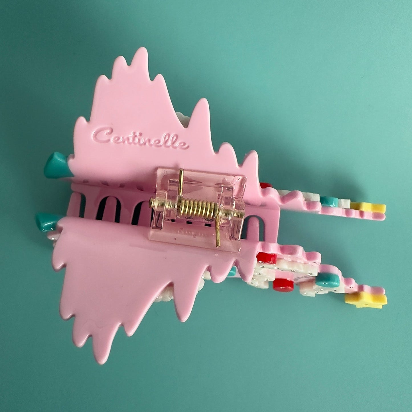 Pink Christmas Tree Hair Claw