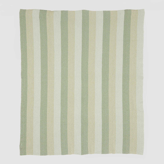 Herringbone Hues - Cotton Sustainable Knit Striped | Chevron Throw Blanket