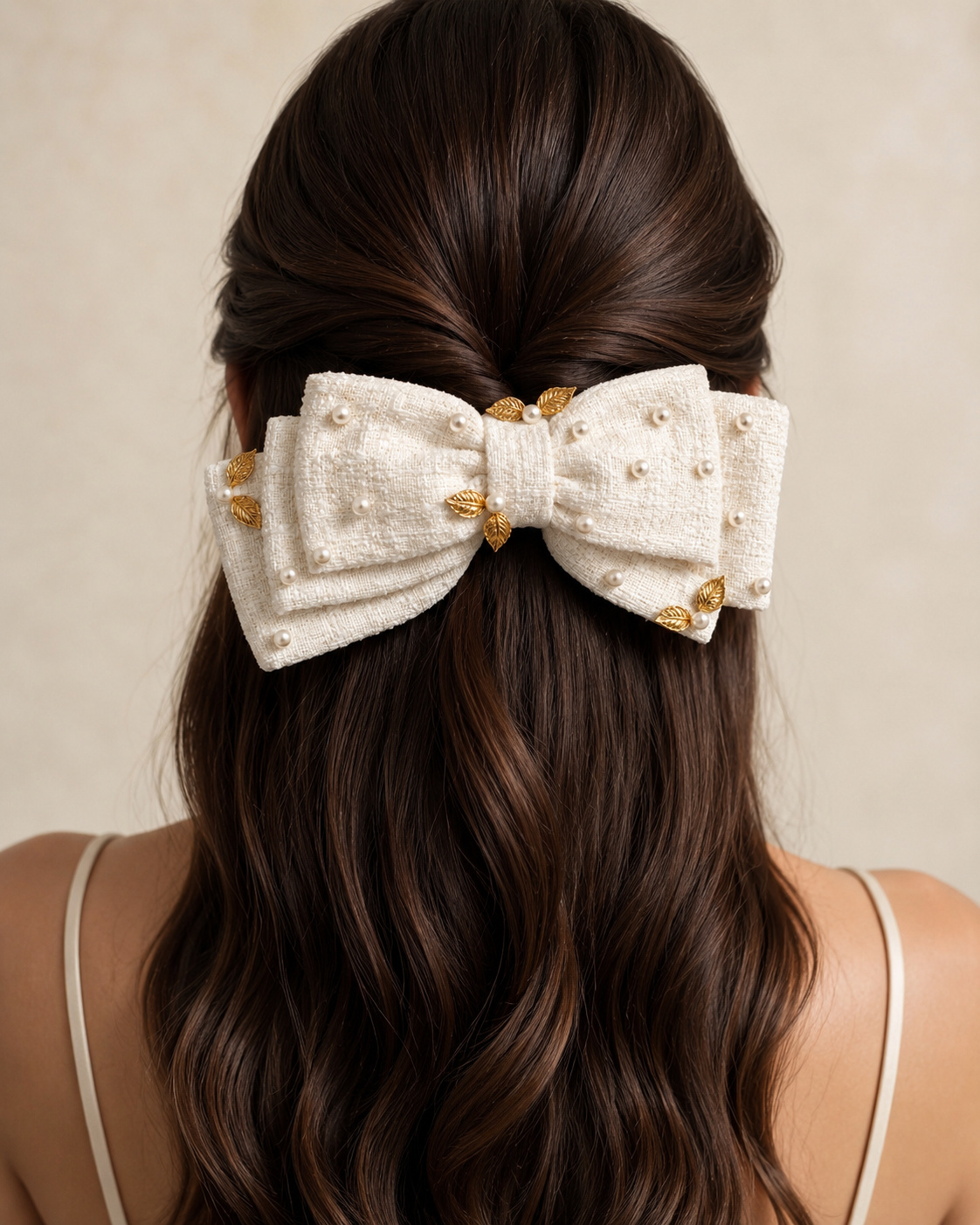 Chic White Tweed Harmony Barrette
