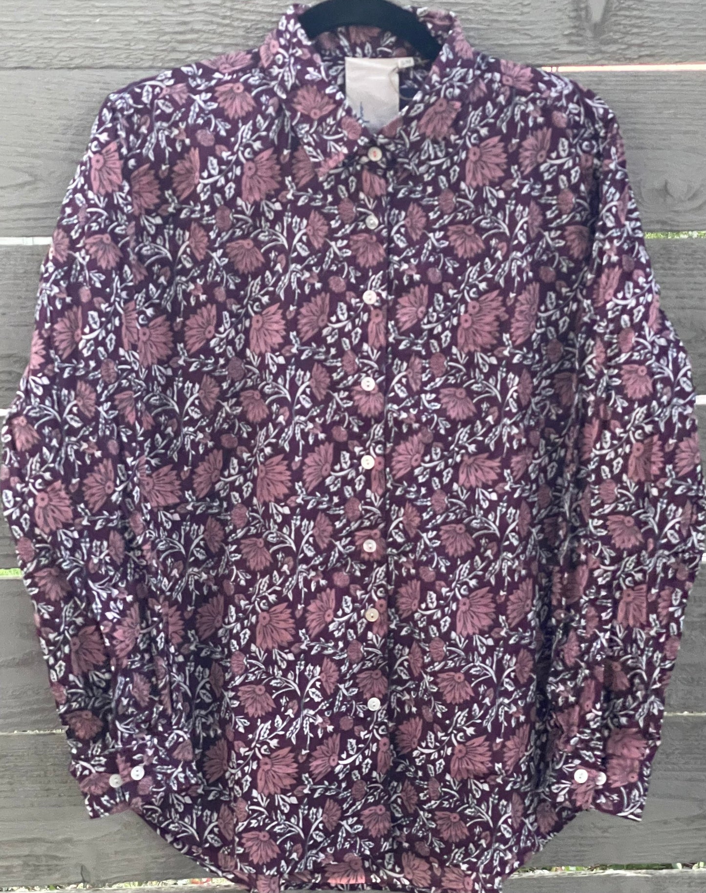 Good Boyfriend Shirt - Ojai Floral Beet / Raisin Rose
