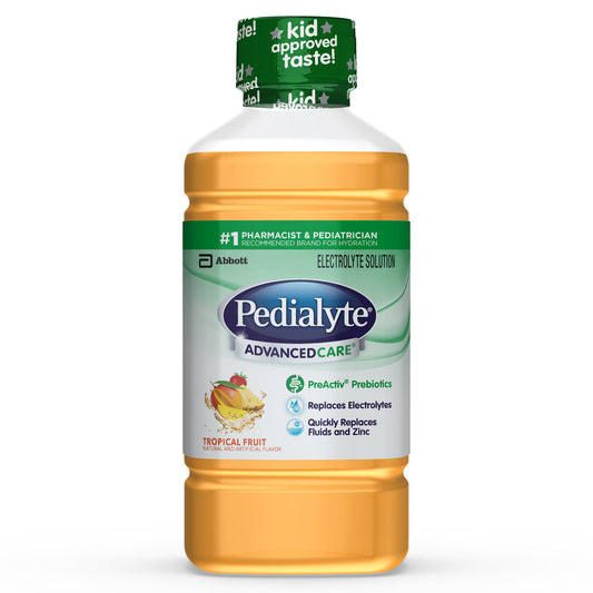 Pedialyte Advanced Care Tropical Fruit Electrolyte Solution, 33.8 Fl Oz
