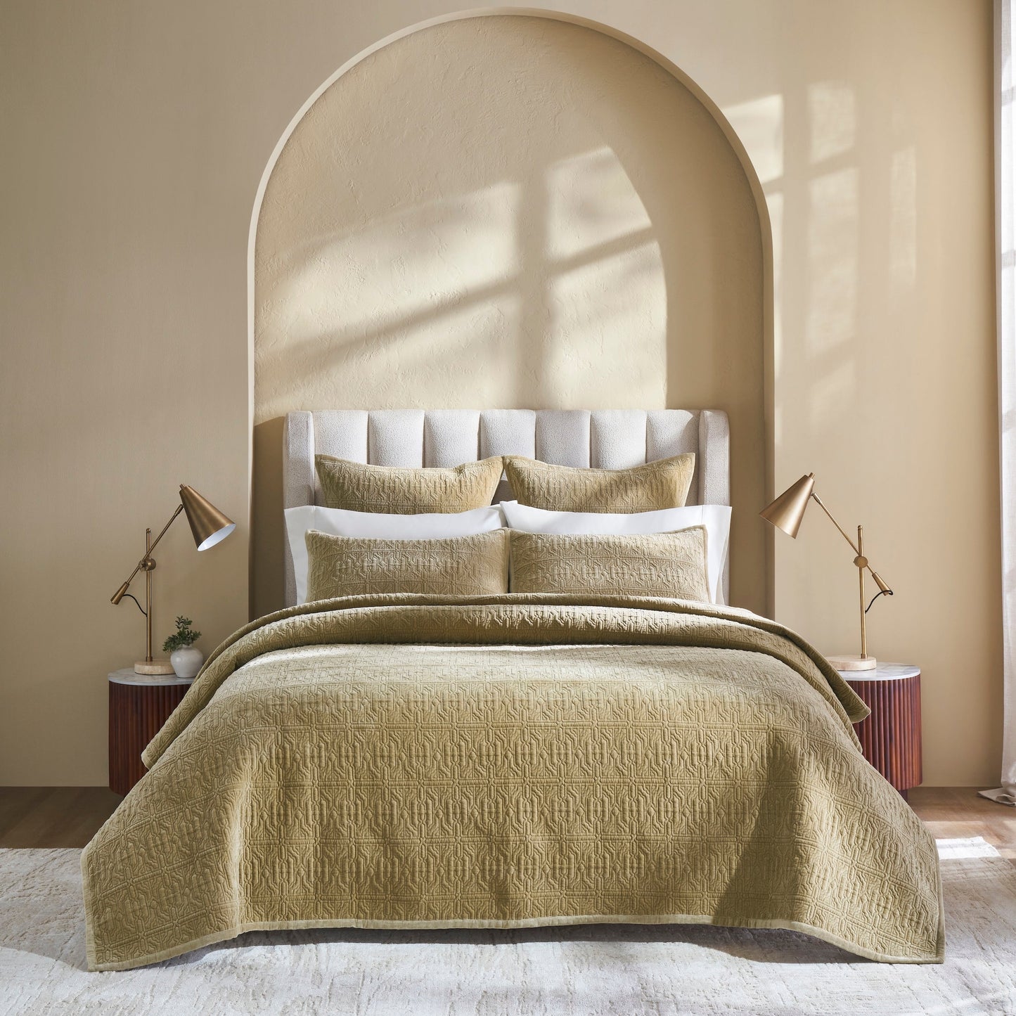 Duke Geometric Cotton Velvet Quilt