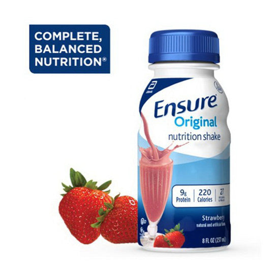 Ensure High Protein Drink Oral Supplement Original Therapeutic Nutrition Strawberry 8 Oz