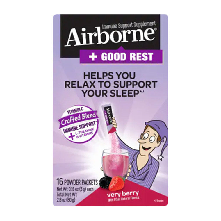 Airborne Plus Good Rest Powder Packet - Very Berry