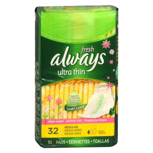 Always Pads, Ultra Thin, Flexi Wings, Regular, Fresh Scent, Size 1