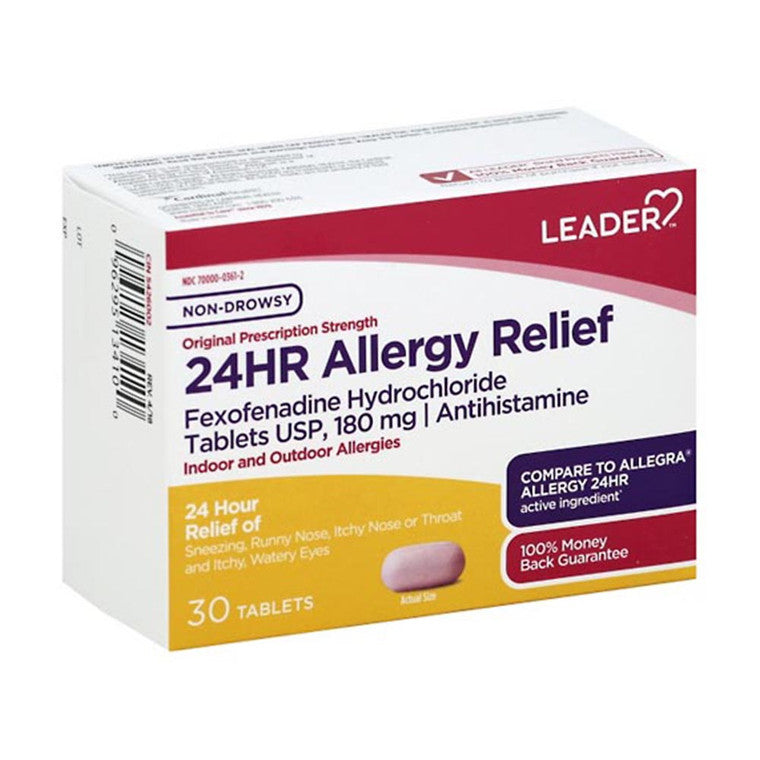Top Selling Items Leader 24Hour Allergy Relief Tablets 180mg