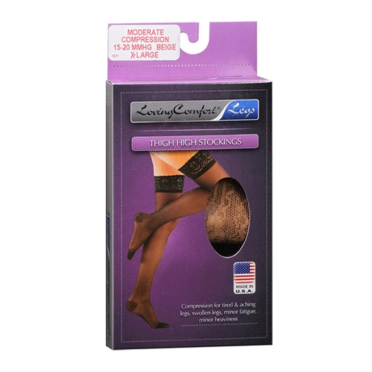 Scott Specialties Stockings Thigh-High, 10-20 LCE Beige Loving Comfort Support, X-Large - Osadia Concept Store
