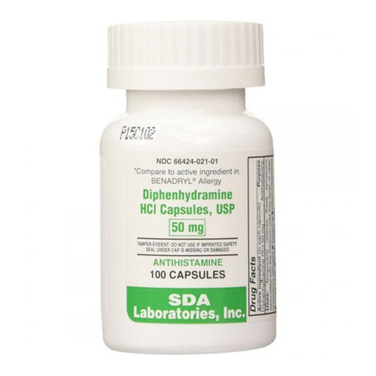 SDA Labs Diphenhydramine HCL, 50 Mg, 100 Caps