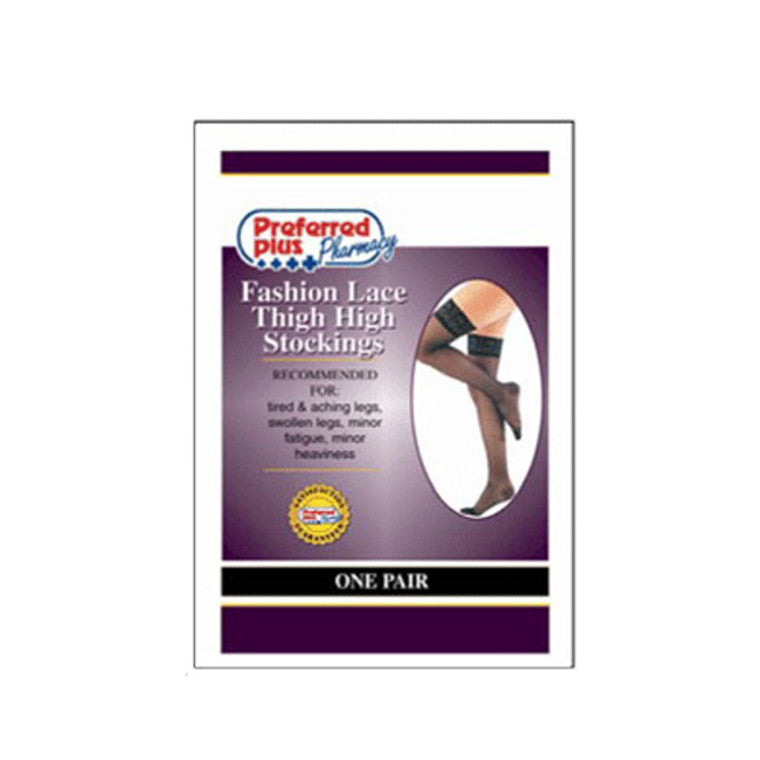 Scott Specialties Thigh High Stockings Moderate Black Extra Large, 10-20 LCE BLACK, KPP X-LARGE