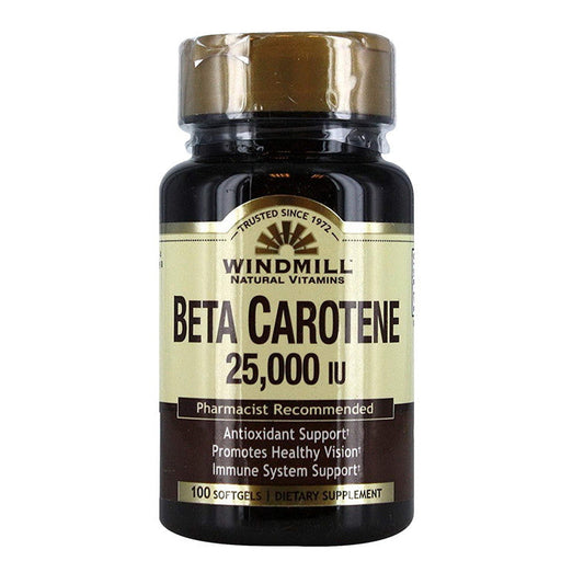 Windmill Beta Carotene 25,000 Iu Softgels 100 Soft Gels
