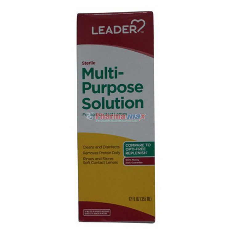 Leader Multi-Purpose Solution For Contact Lenses, 12 Oz