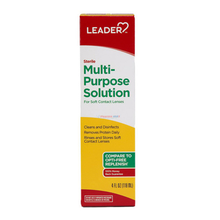 Leader Health Care Multi-Purpose Solution For Contact Lenses, 4 Oz