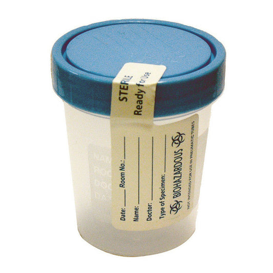Dynarex Specimen Containers 4oz Individual Rapped With Sterile Case Of 100