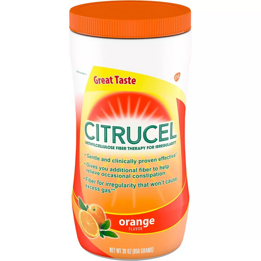 Citrucel Fiber Therapy Laxative Powder For Regularity, Orange Flavor - 30 Oz