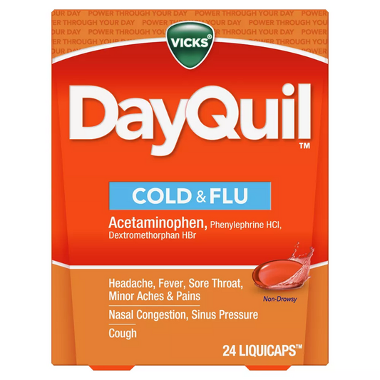 Vicks Cold And Flu Medicine, LiquiCaps, Daytime, Non-Drowsy Relief