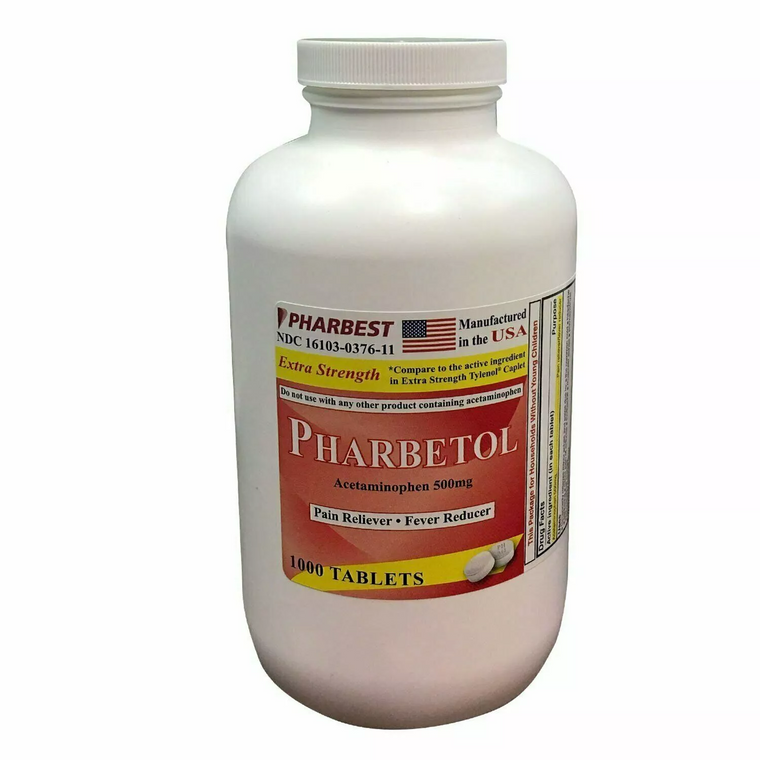 Pharbest Pharmaceuticals Pharbetol Acetaminophen 500 Mg Extra Strength Tablets