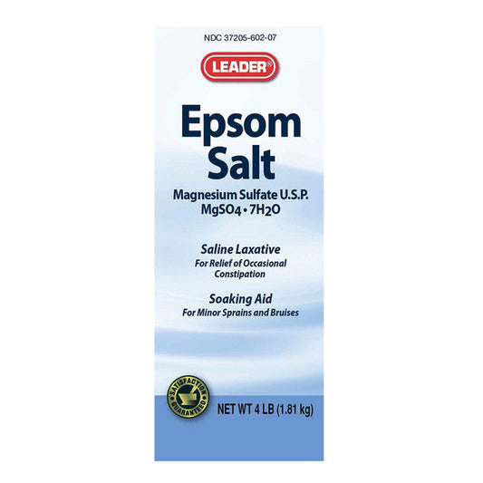 Leader Health Care Epsom Salt Magnesium Sulfate Usp, 4 Lb