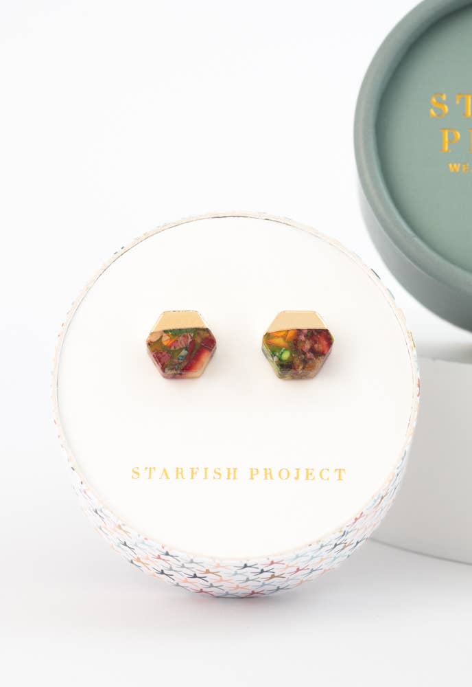 Sedona Stud Earrings in Sunrise Red