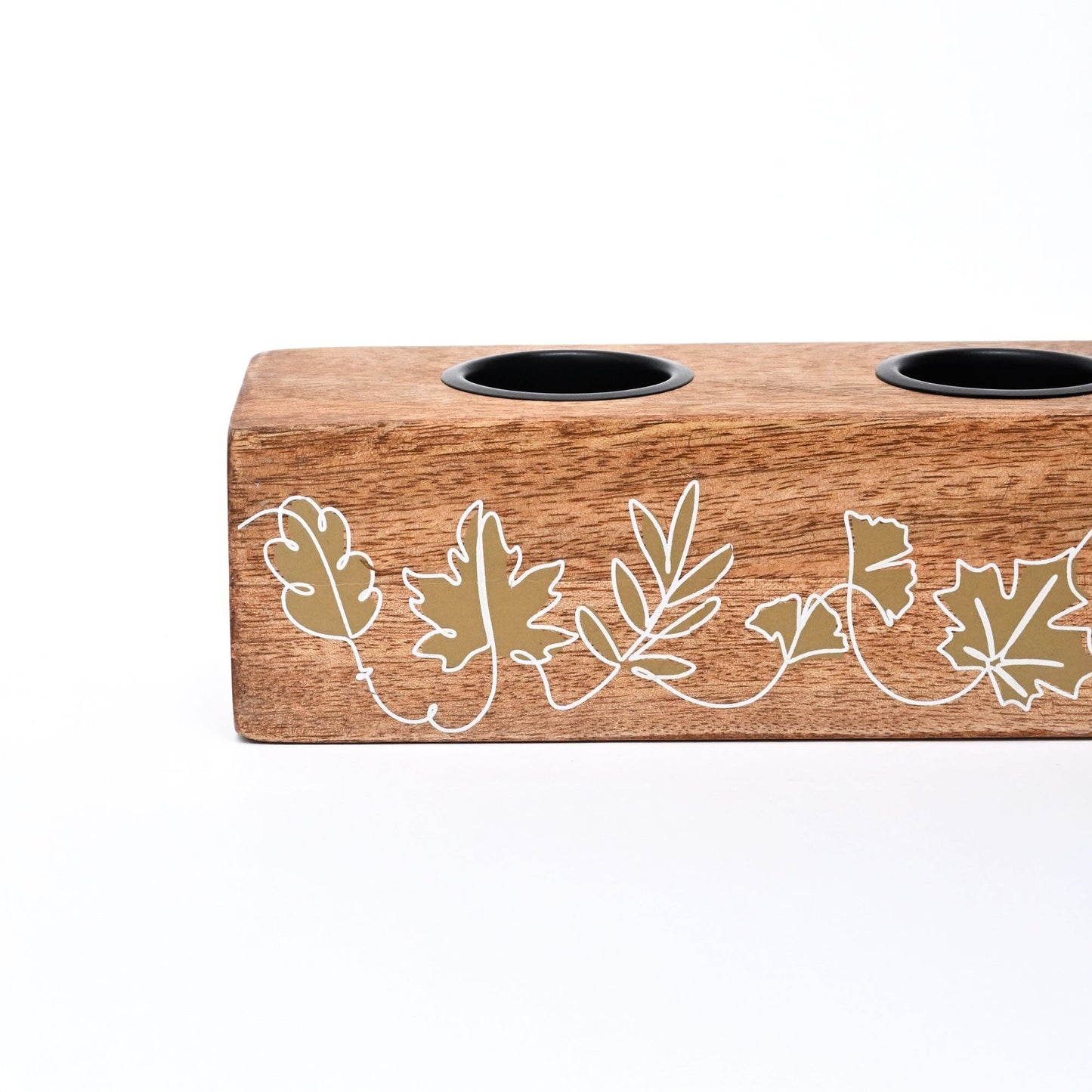 Wooden T-Light Holder | Mango Wood | Elegant Candle Decor