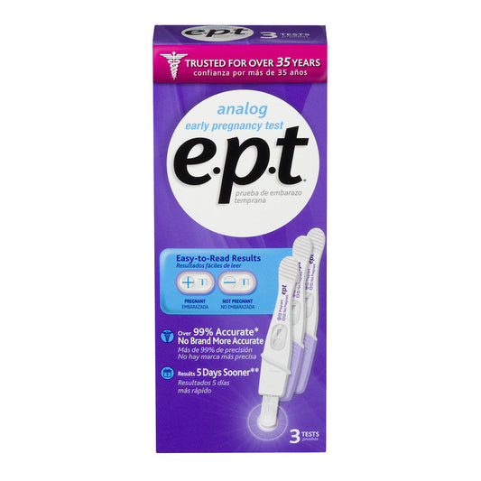 EPT Analog Early Pregnancy Test 3 Ct Box