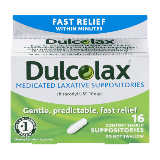 Dulcolax Suppositories, Medicated Laxative, 10 Mg, Comfort Shaped