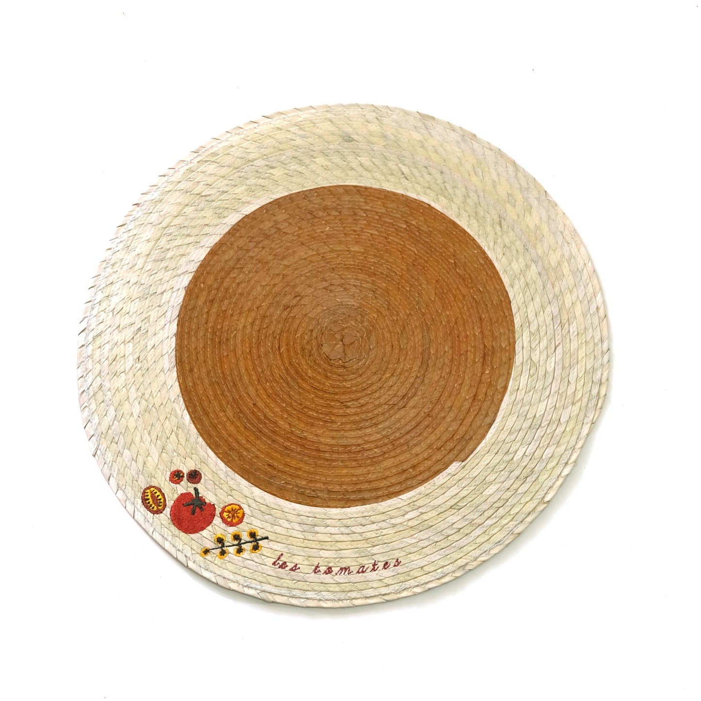 S/2 Palm Double Sided Placemat with Embroidery - Les Tomates