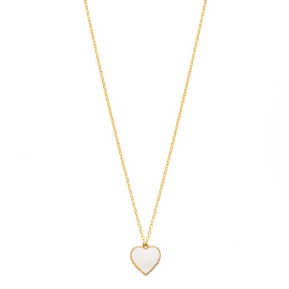 Single Hearted Girl White Heart Necklace | Magnetic Clasp