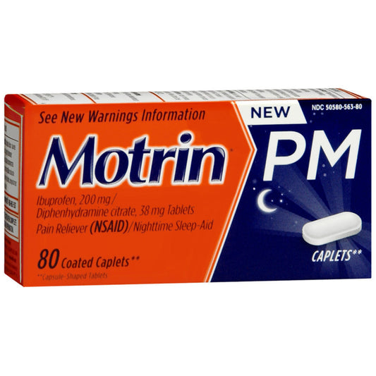 Motrin Pm Ibuprofen 200 Mg Pain Reliever And Nighttime Sleep-Aid Caplets