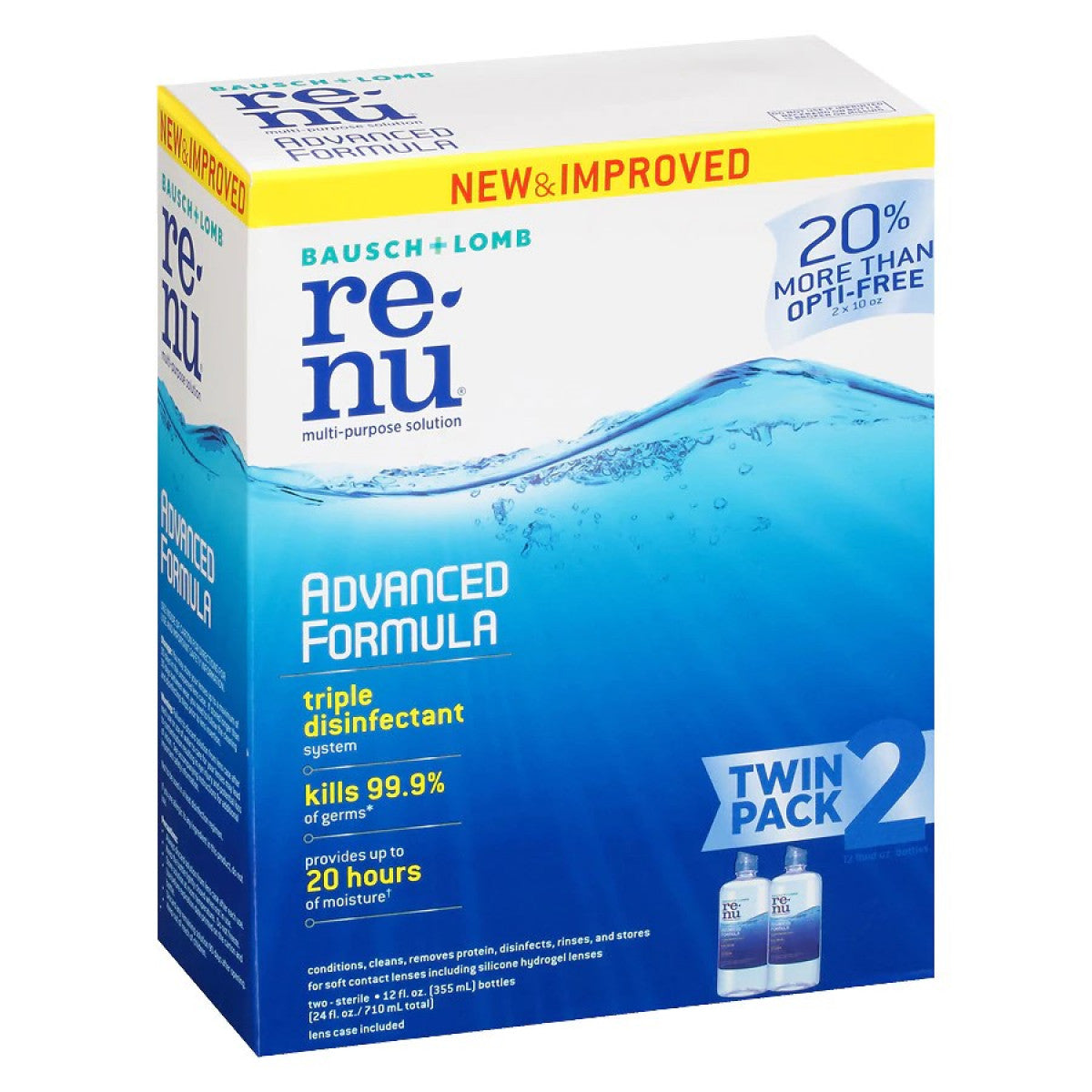 Bausch & Lomb Re Nu Multi Purpose Solution, Advanced Formula, Twin Pack