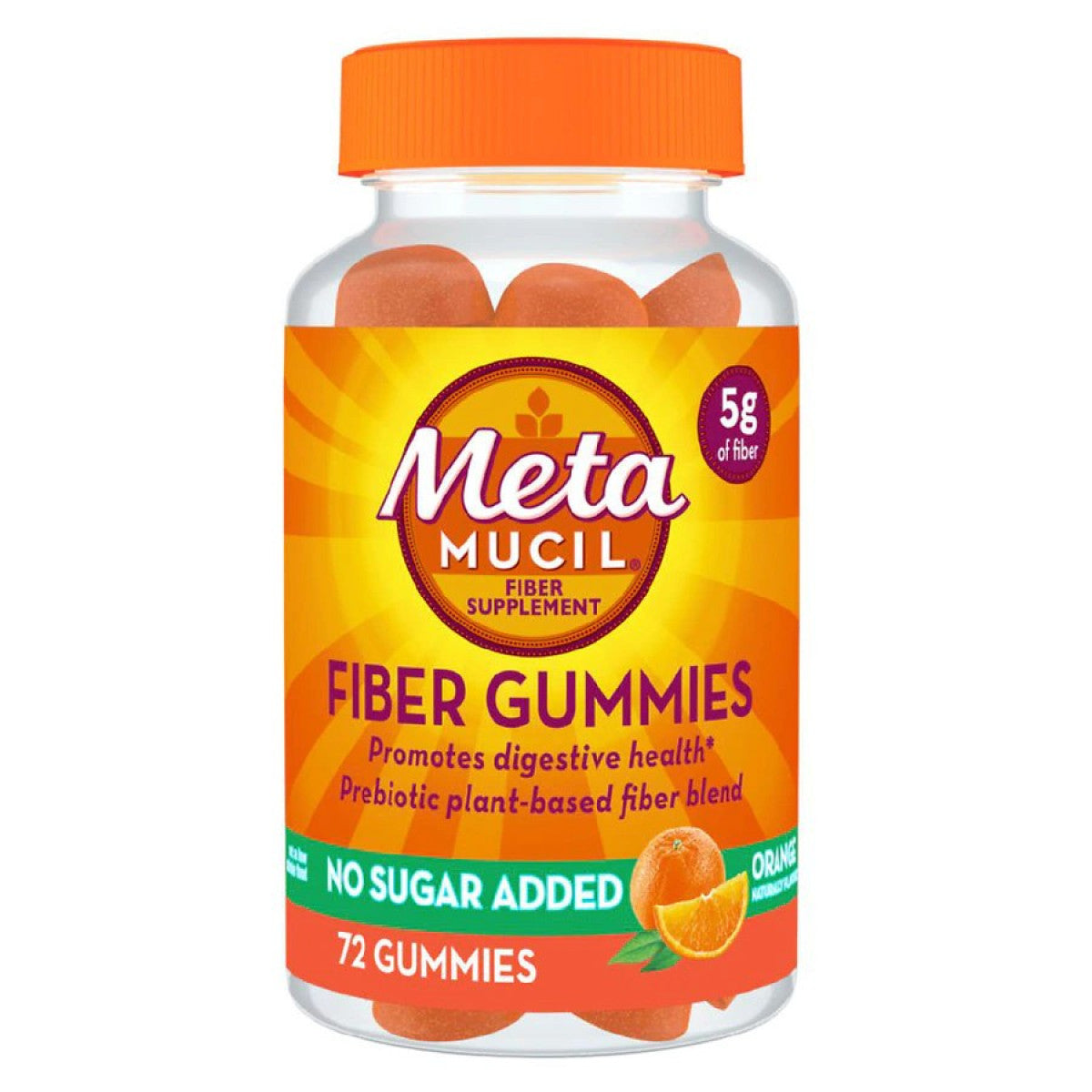 Metamucil Fiber Supplement Gummies, Sugar Free Orange Flavor