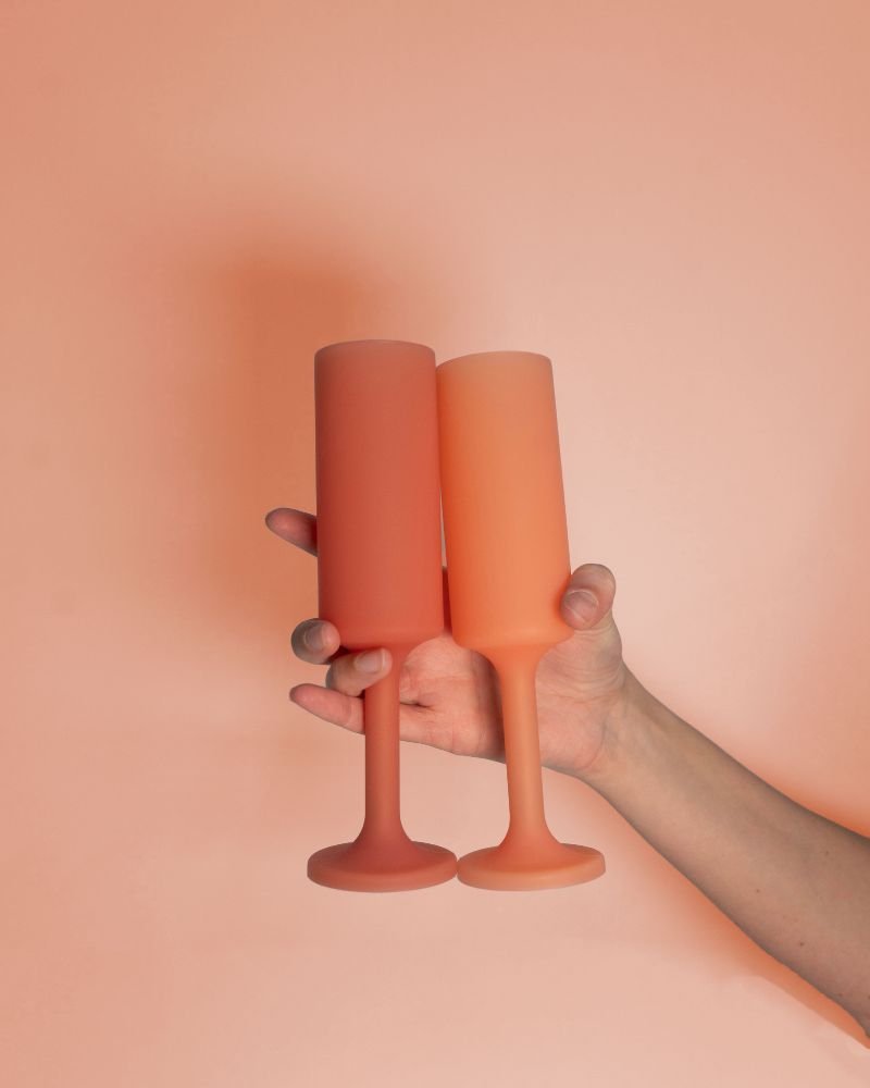 terra + peach | seff | silicone unbreakable champagne flute