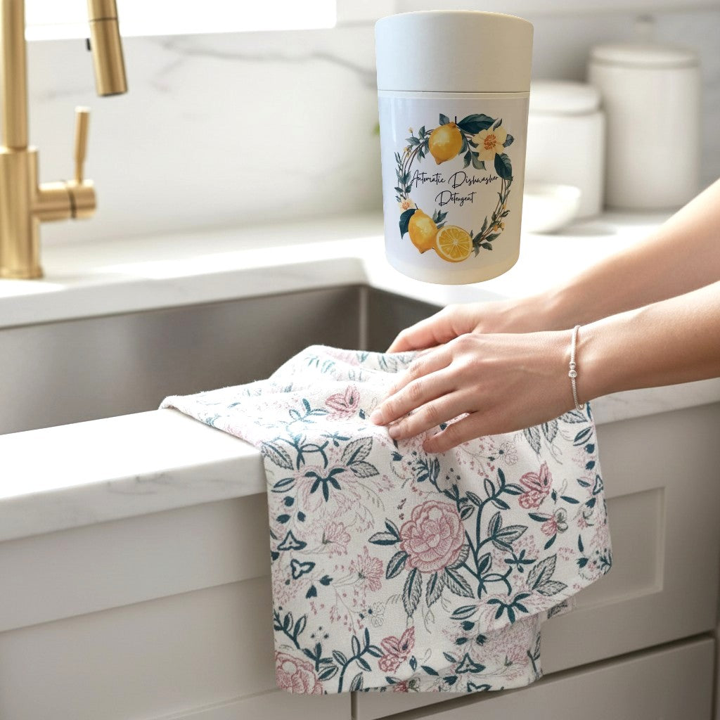 Hand Block Print Kitchen Towel | Extra Large Cotton with Hanging Loop