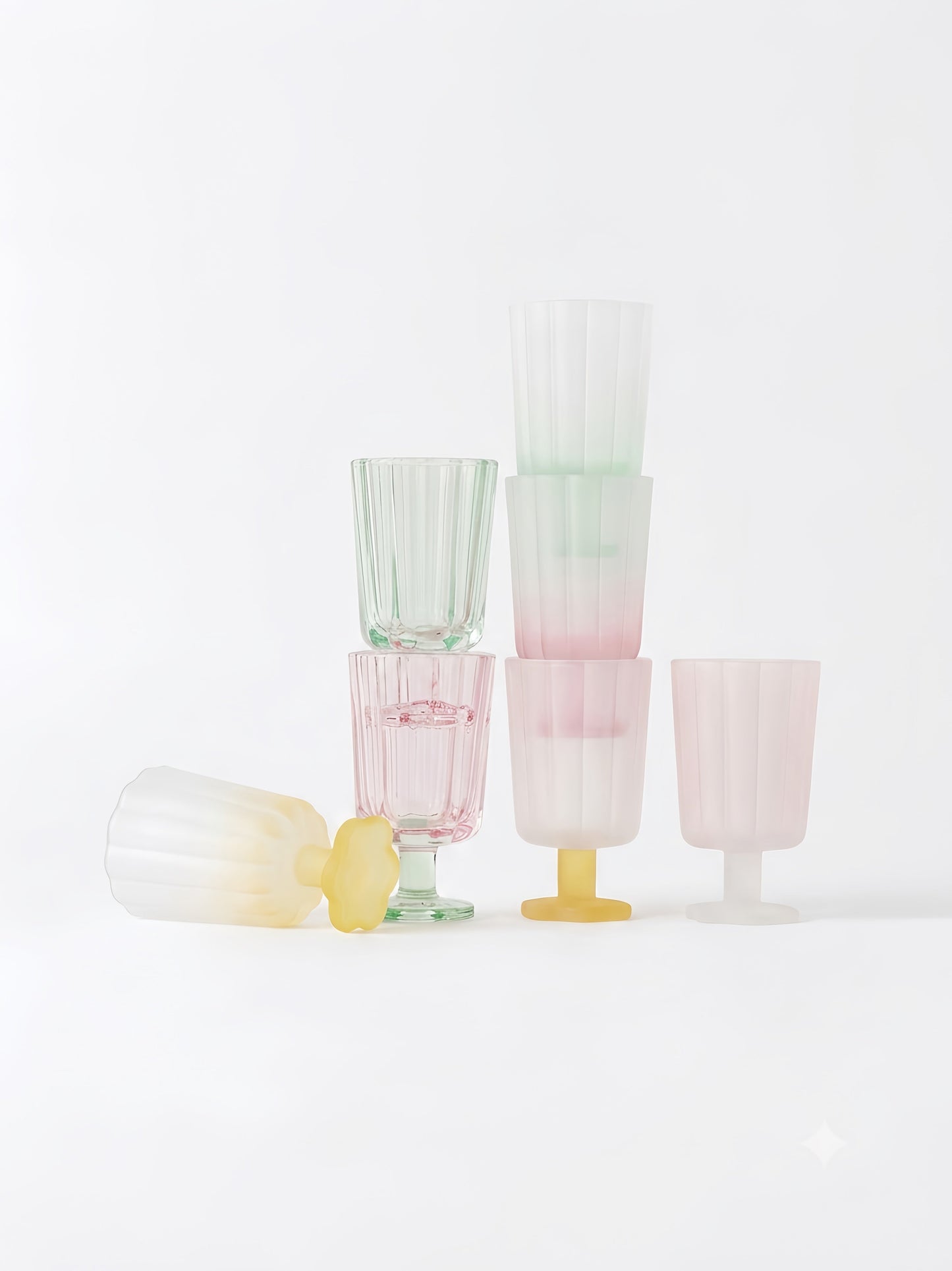Hand Blown Petal Goblets - Cute Whimsical Colored Wine Glasses