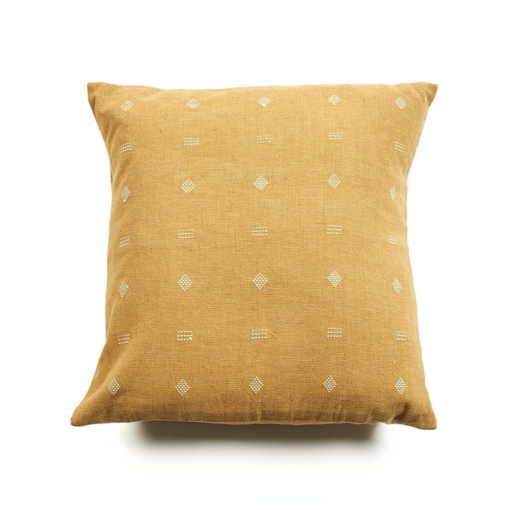 Nira White Hand Spun Organic Cotton Handloom  Pillow Cover