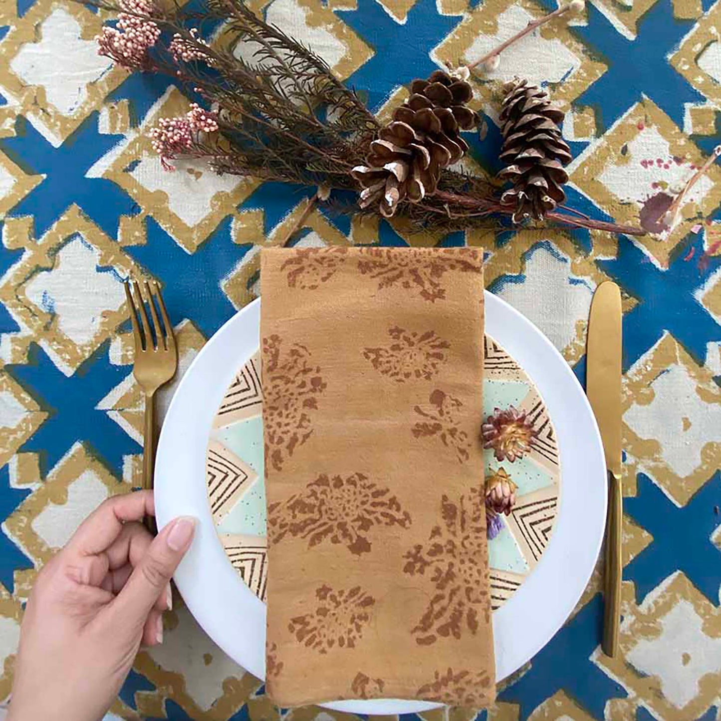 Ethically Made Cotton Dinner Napkins (Set of 4) - Marigold