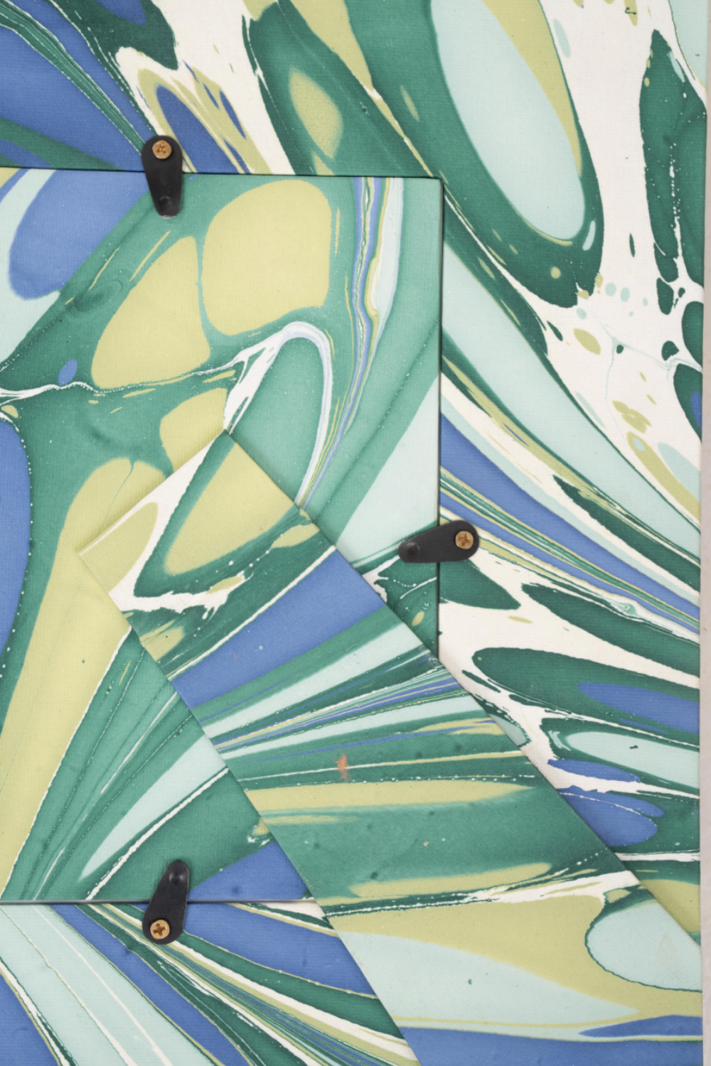 Hand-Marbled Large Wall Picture Frame in Green & Blue, 5x7