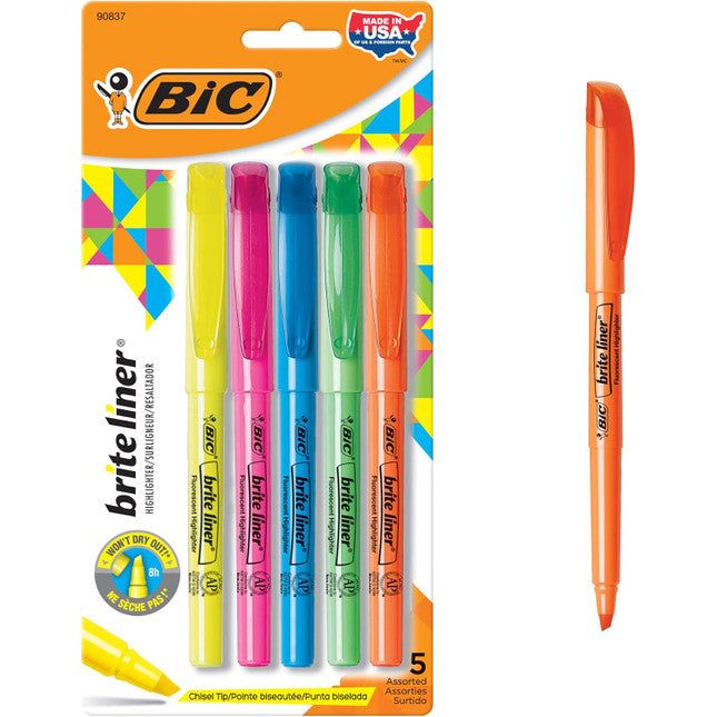 BIC Brite Liner Highlighter, Chisel Tip