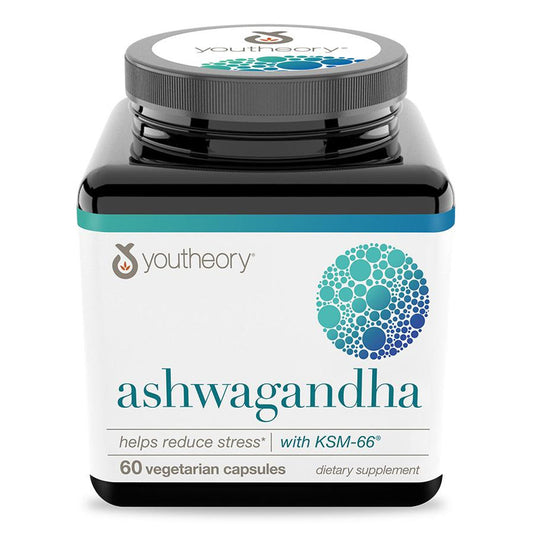 Youtheory Ashwagandha, 1,000 Mg, 60 Vegetarian Capsules